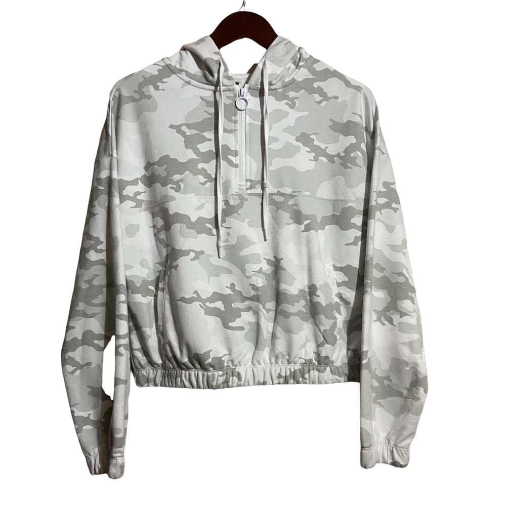 Avia Half Zip Hoodie Sweatshirt Gray Camo